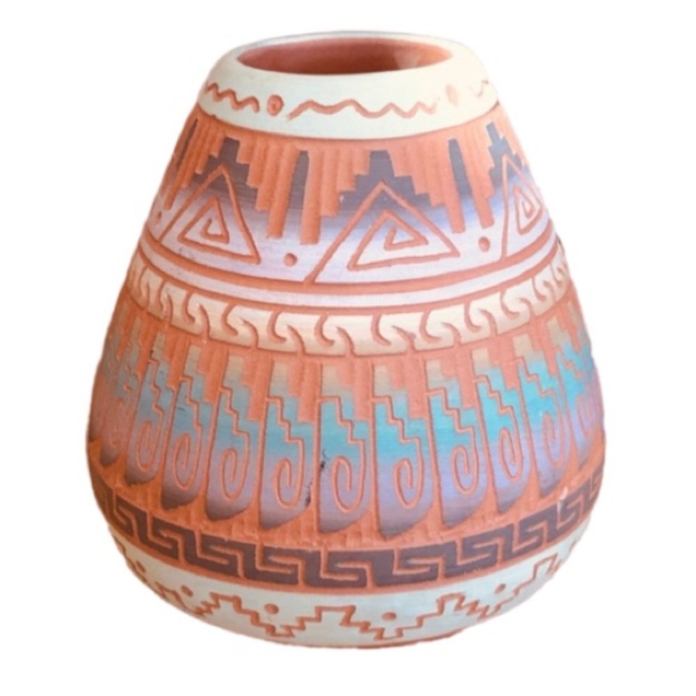 Vintage Signed Navajo Vase 🏺Terra Cotta Pottery
